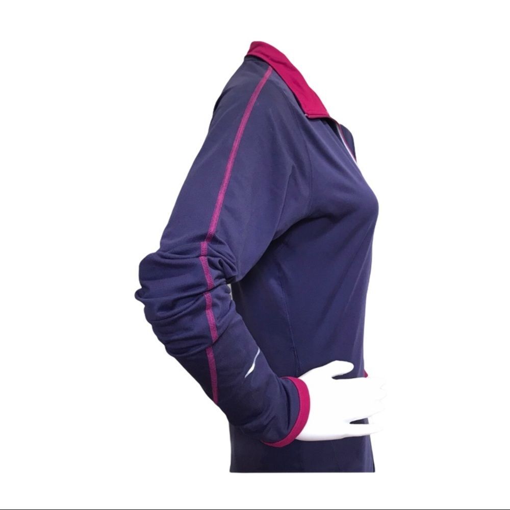 Nike Element Dri-Fit 3/4 Zip Running Pullover Thumb Holes Purple Pink Sz S - Picture 3 of 9